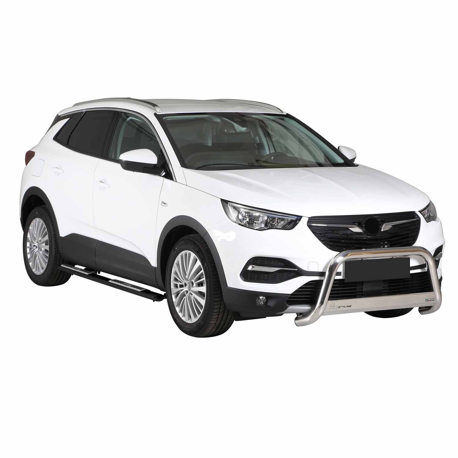 Edelstahl Seitenschweller Schwellerrohre für Opel Grandland X 2017-2024 Schwarz