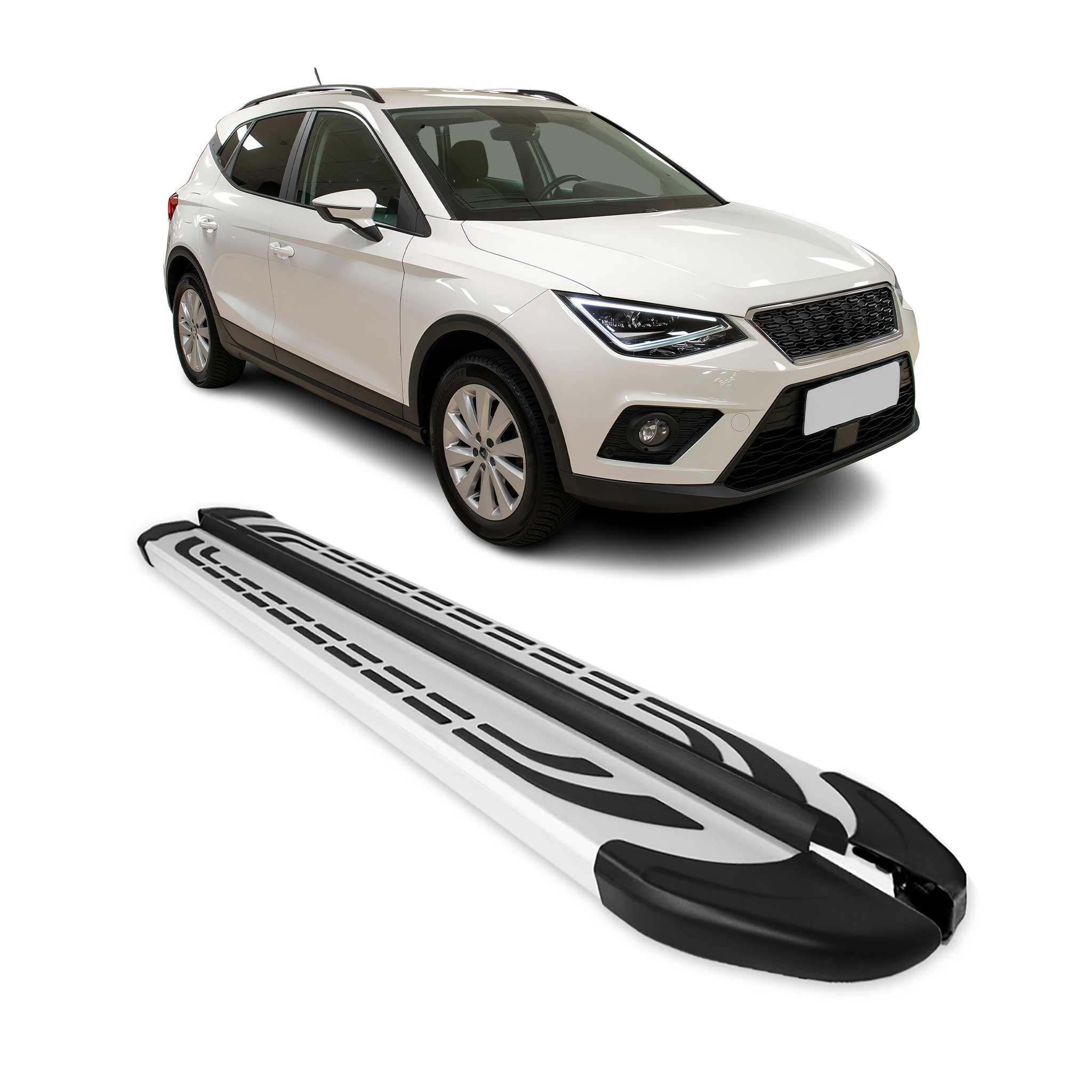 Trittbretter Seitenschweller für Seat Arona 2017-2026 Silber Aluminium 2 tlg