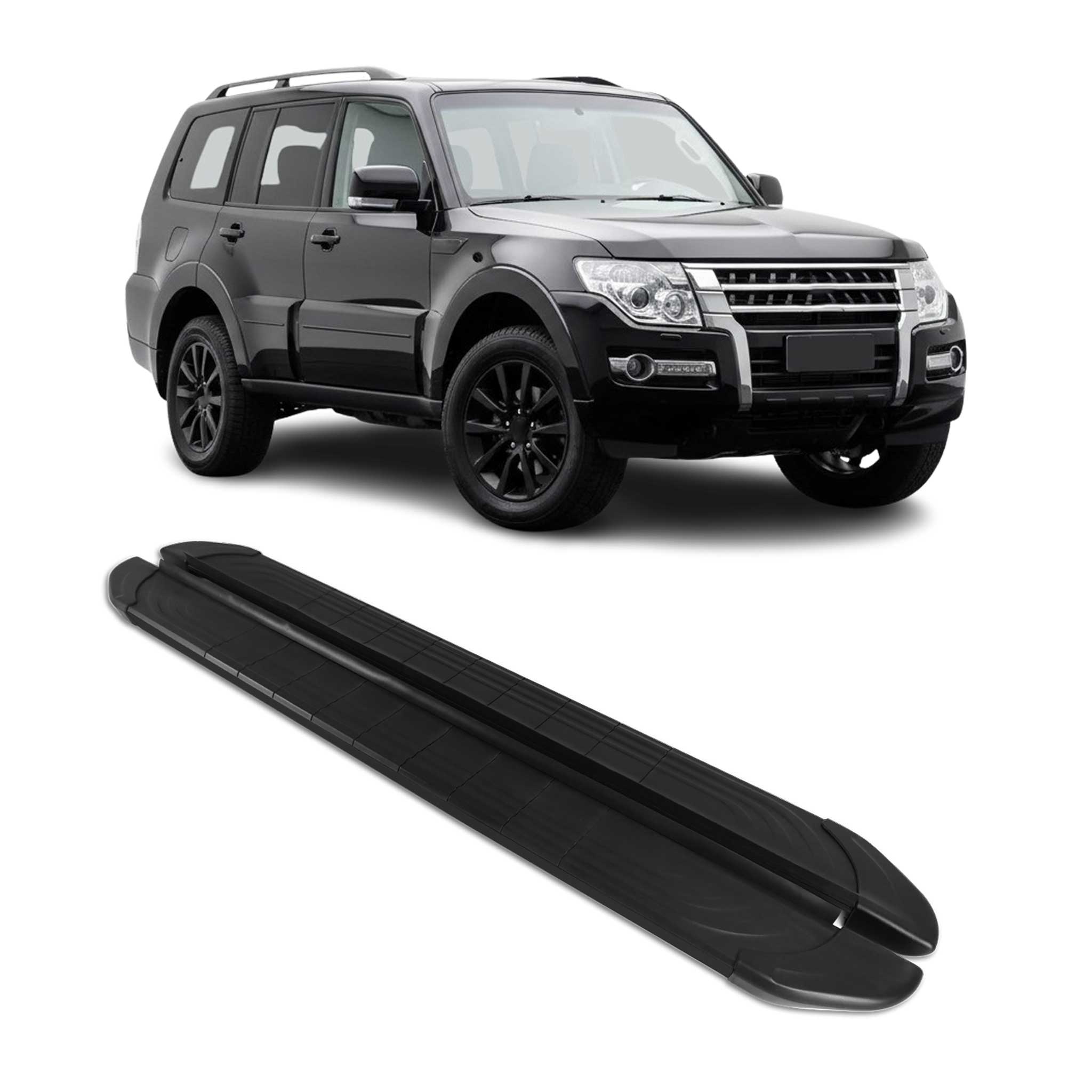 Trittbretter Seitenschweller für Mitsubishi Pajero 2006-2021 Aluminium Schwarz