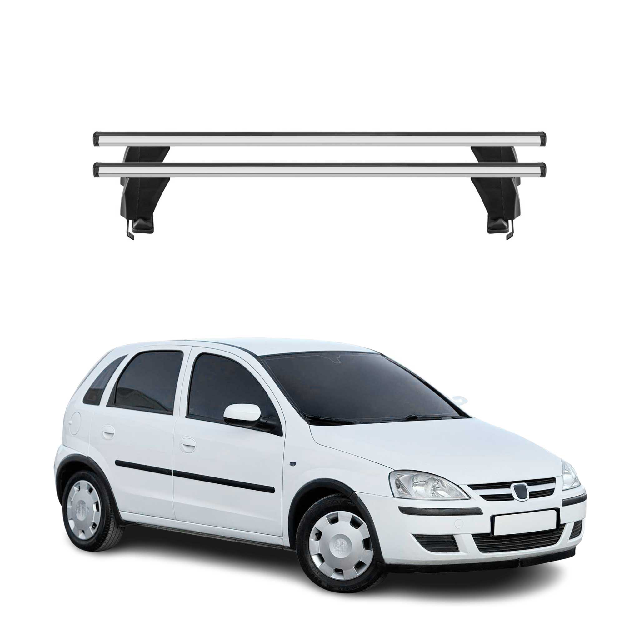 Menabo Dachträger Grundtäger für Opel Corsa C 2000-2006 50kg Alu Silber 2tlg