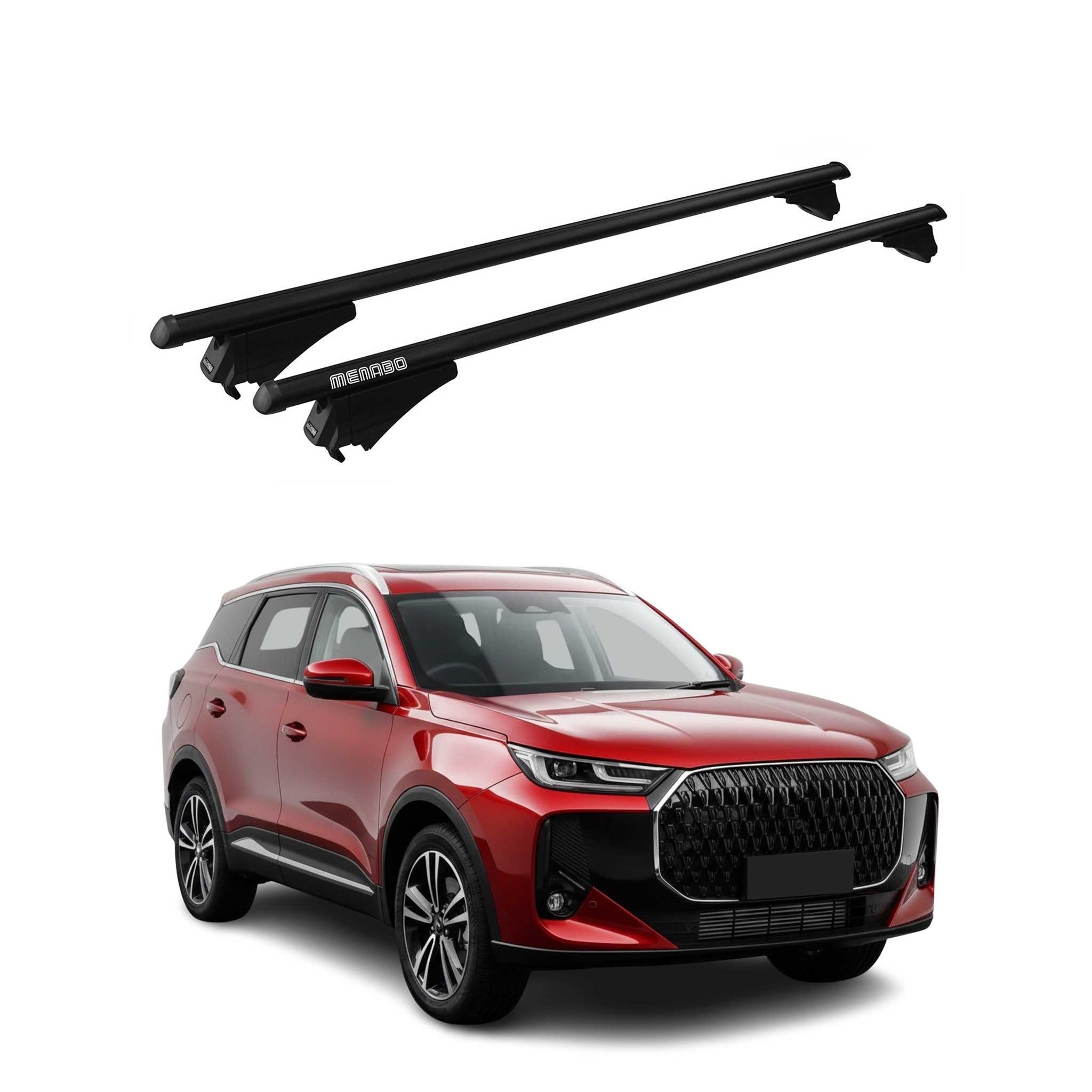 OMAC Dachträger Aluminium für EBRO S700 / Chery Tiggo 7 2025-2026 Schwarz 2tlg
