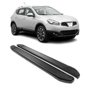 Alu Seitenschweller Trittbretter für Nissan Qashqai +2 NJ10 2008-2013 Schwarz 2x
