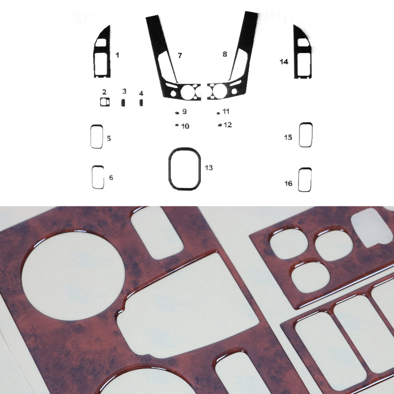 Innenraum Dekor Cockpit für Mitsubishi L200 2007-2014 Wurzelholz Optik 16tlg