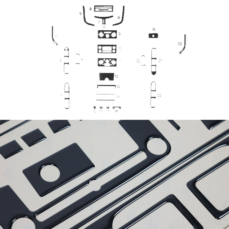 Innenraum Dekor Cockpit für Peugeot 207 2007-2014 Piano Schwarz Optik 23tlg