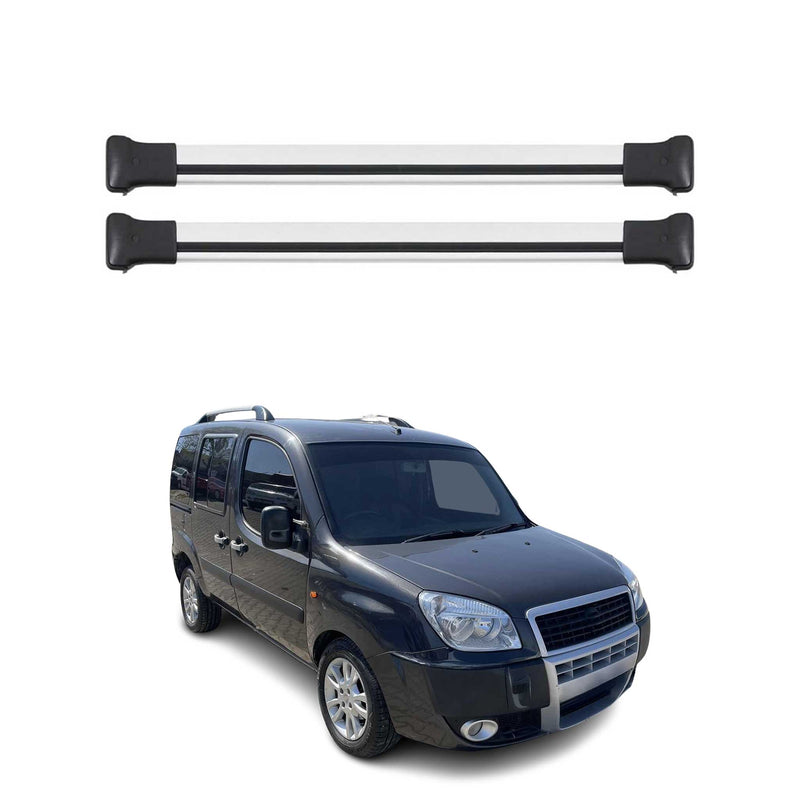 Dachträger Grundtäger für Fiat Doblo 2000-2010 75kg Aluminium Silber 2tlg