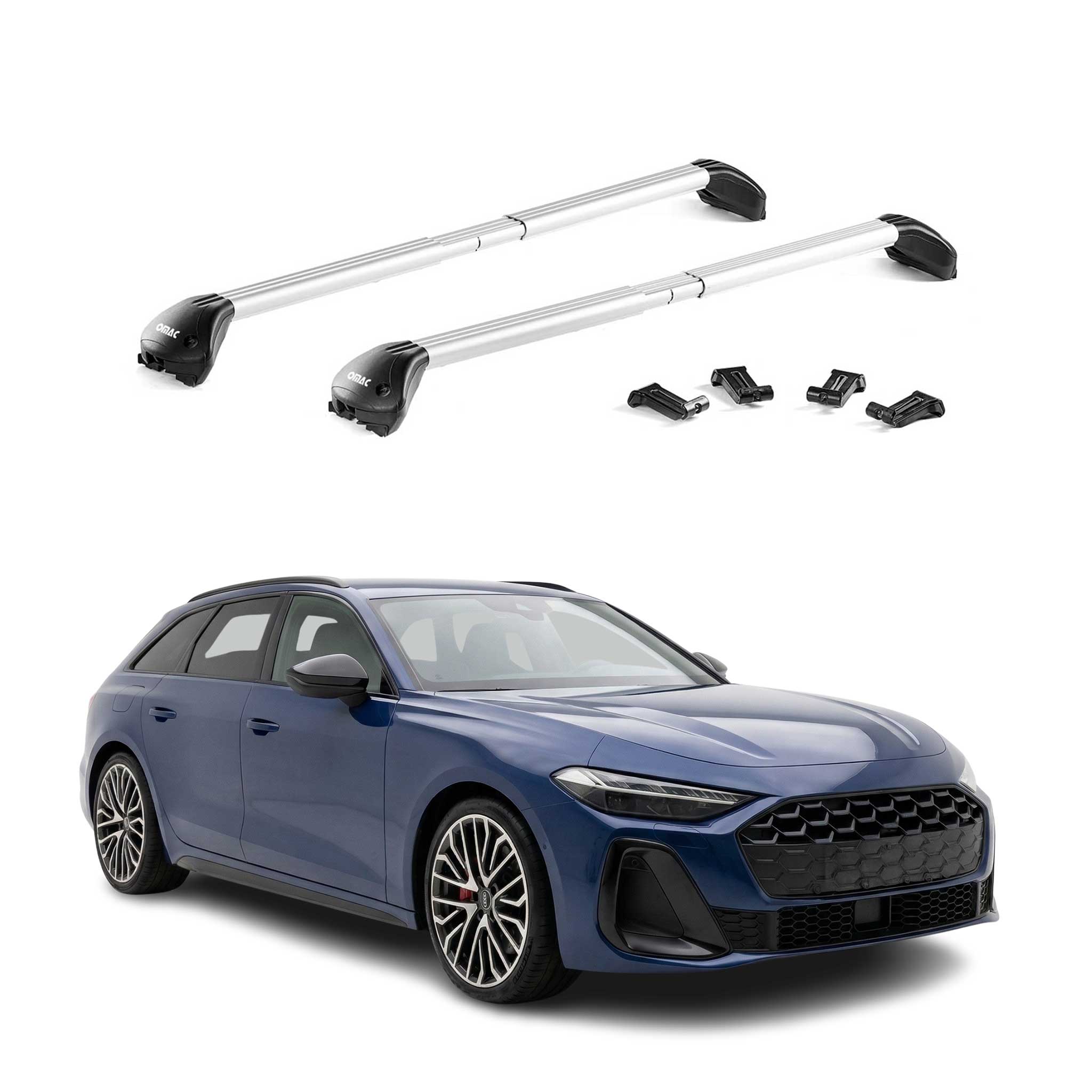 Dachträger Grundtäger für Audi A5 B10 Avant 2025-2026 100kg Alu Silber 2 tlg ABE
