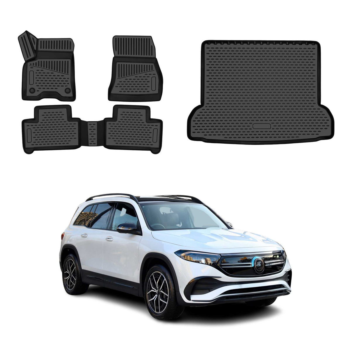 OMAC Fußmatten & Kofferraumwanne Set für Mercedes EQB X243 2022-2026
