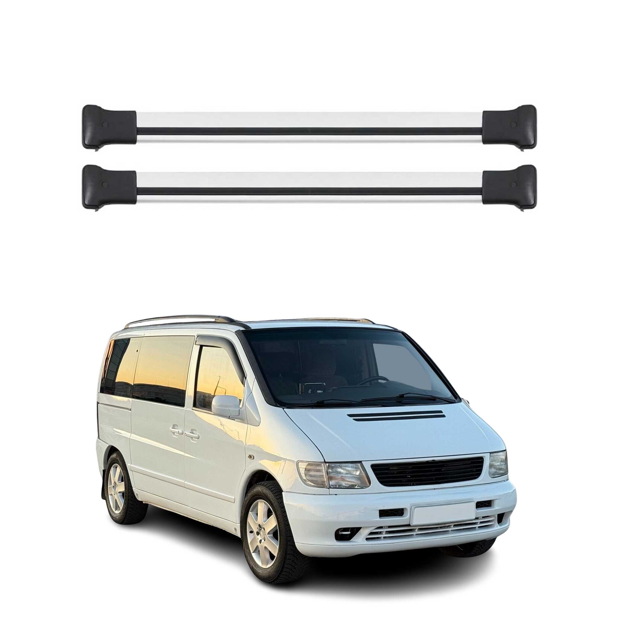 Dachträger Gepäckträger für Mercedes Vito W638 1996-2003 Relingträger Alu Silber