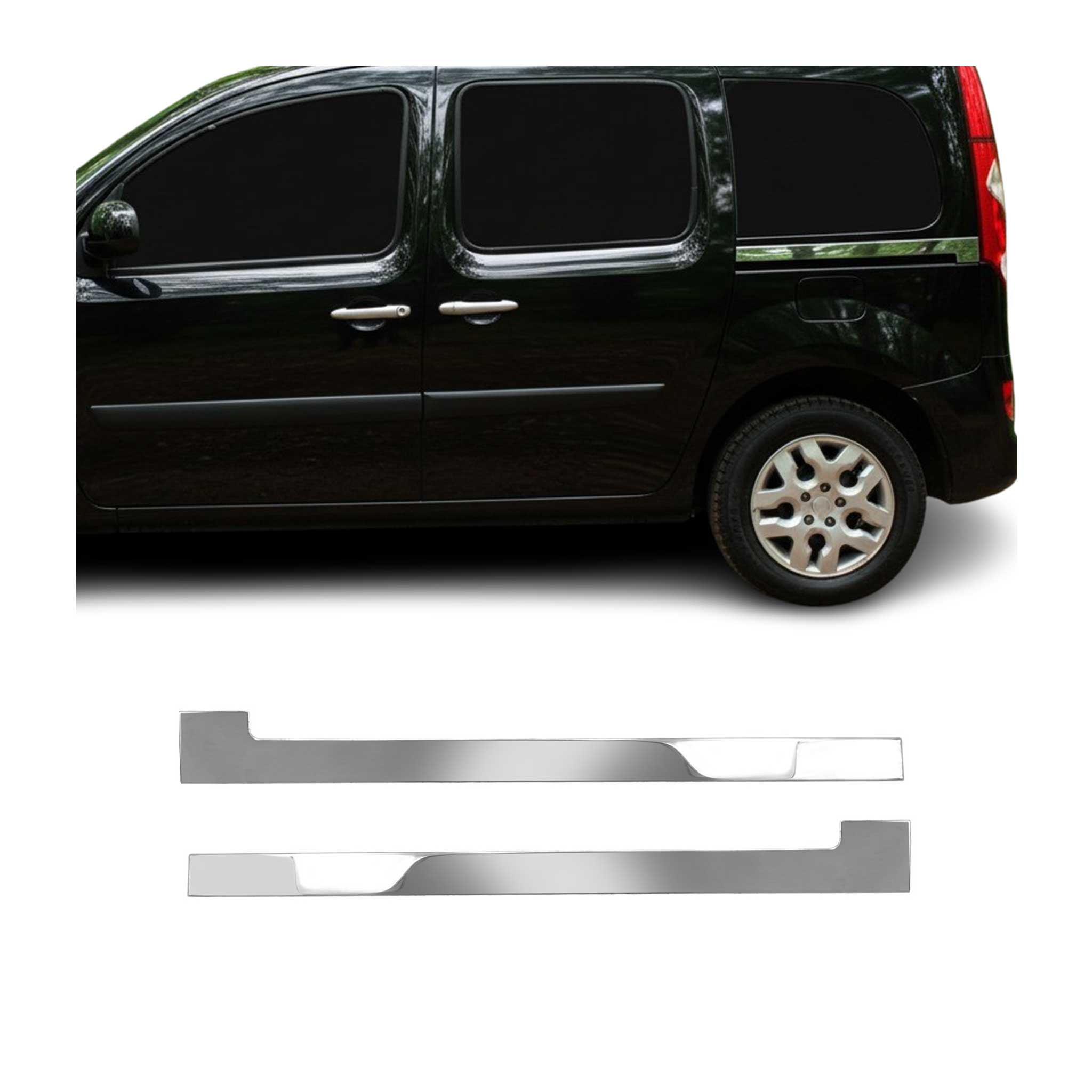 Seitentürleiste Türleisten Türschutzleiste für Renault Kangoo 2008-2020 Chrom 2x