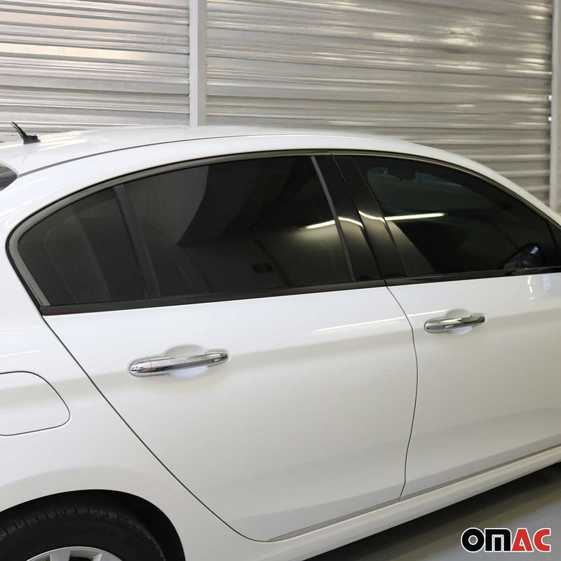 Fensterleisten Zierleisten für Fiat Tipo 2015-2025 Edelstahl Dunkel 4tlg