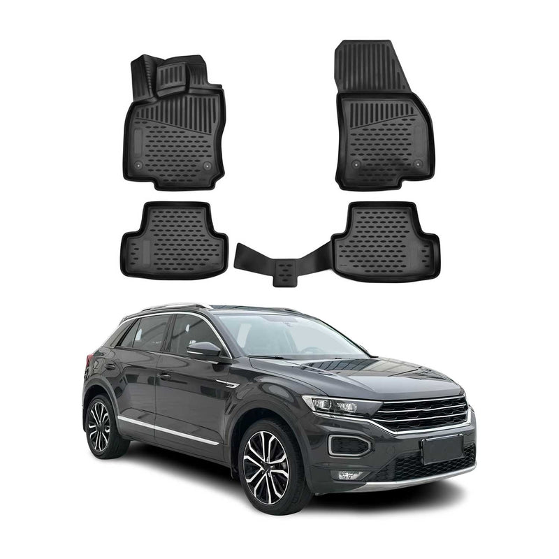 OMAC Gummimatten Fußmatten für VW T-Roc 2017-2025 TPE Automatten Schwarz 4x