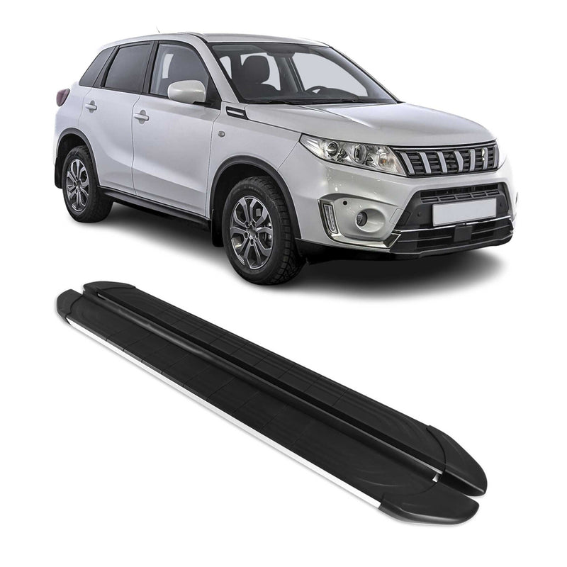 Trittbretter Seitenschweller für Suzuki Vitara 2015-2025 Aluminium Schwarz Grau
