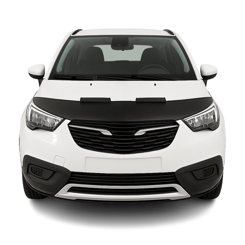 Haubenbra Steinschlagschutz für Opel Crossland X 2017-2025 Schwarz Halb