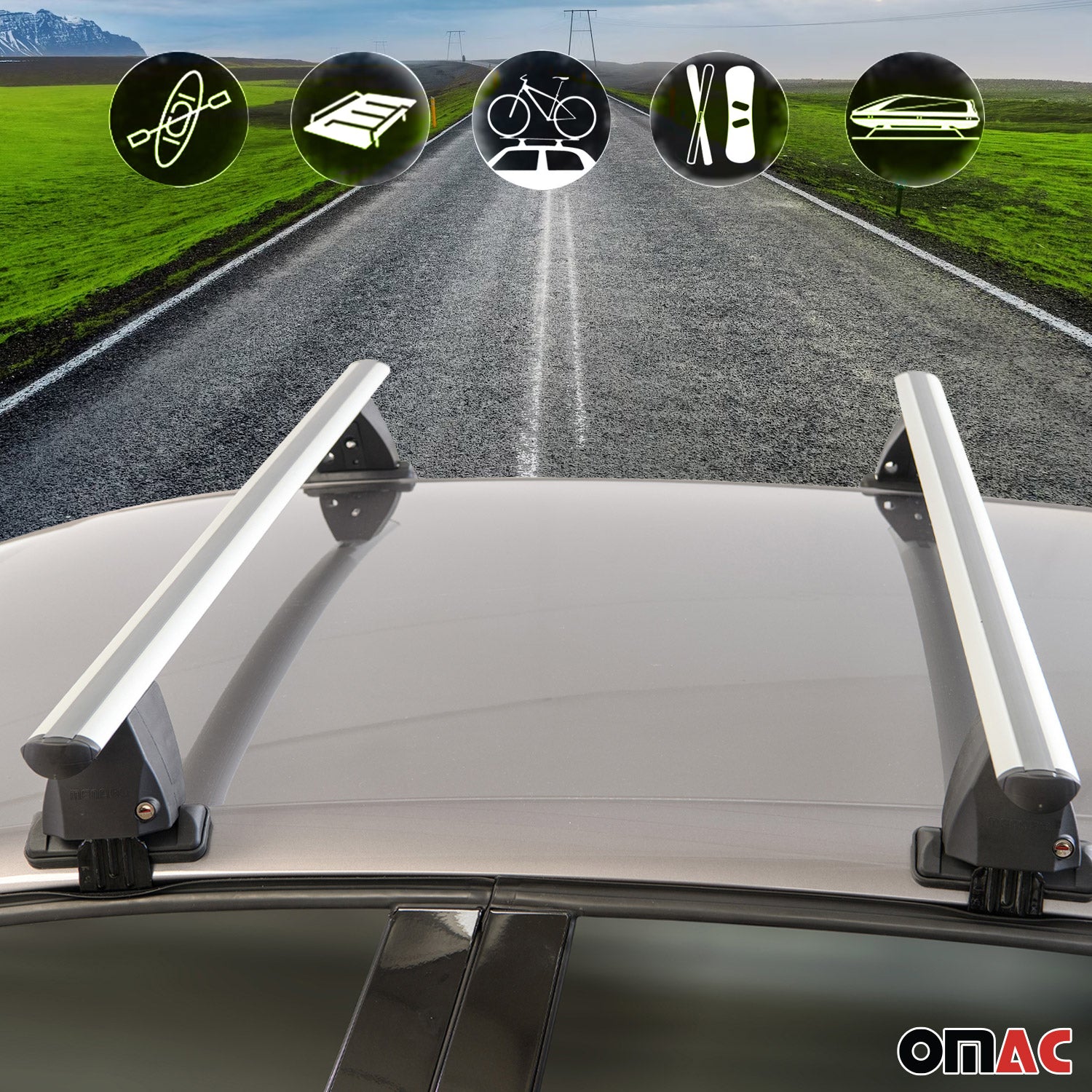 Menabo Dachträger Grundtäger für Citroen C5 X 2022-2025 50kg Alu Silber 2 tlg