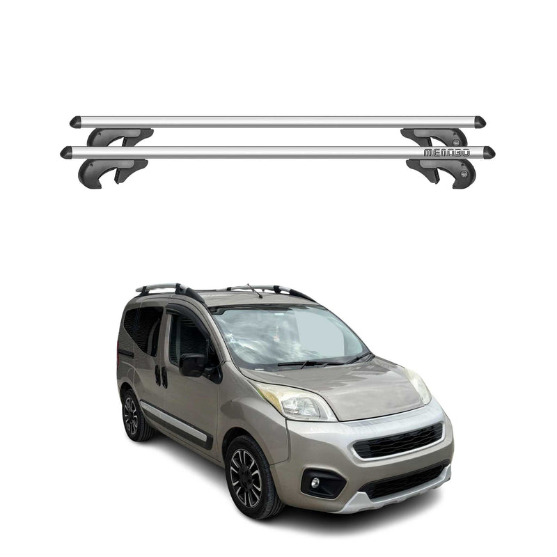 Menabo Dachträger Grundtäger für Fiat Qubo 2007-2016 90kg Aluminium Silber 2 tlg