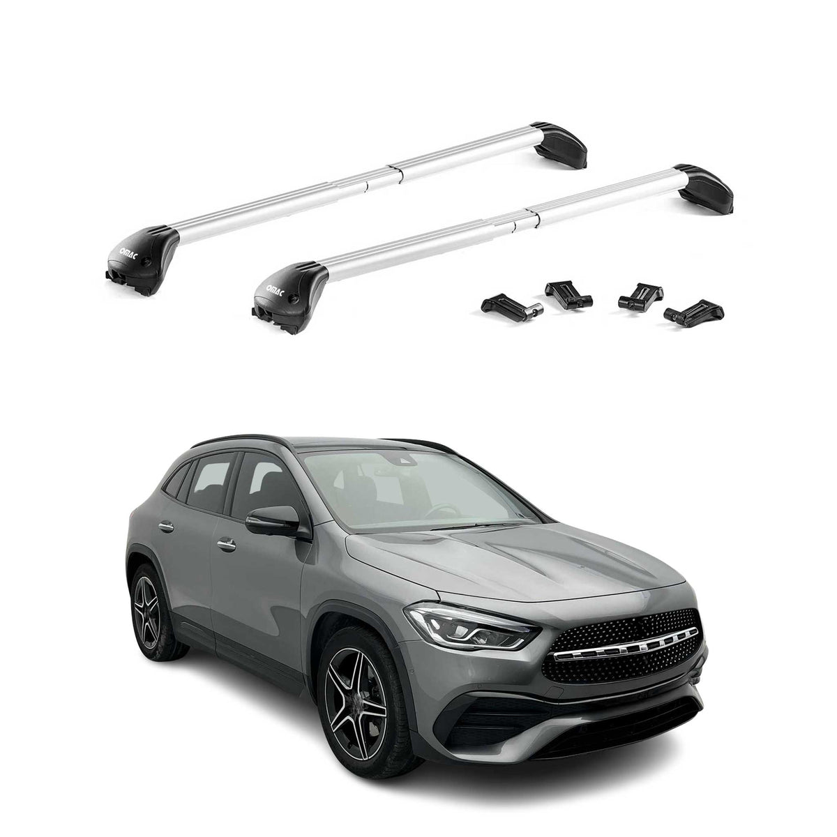 Dachträger Grundtäger für Mercedes GLA H247 2020-2026 100kg Alu Silber 2 tlg ABE