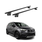 Dachträger für Opel Crossland / Crossland X 2017-25 Aluminium Schwarz 2 tlg ABE
