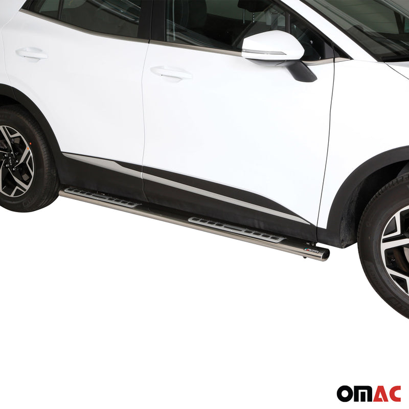 Edelstahl Seitenschweller Schwellerrohre für Kia Sportage 2022-2025 Silber