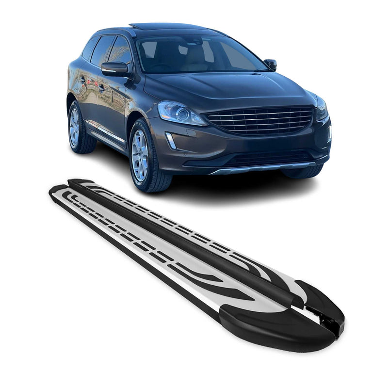 Trittbretter Seitenschweller Seitenbretter für Volvo XC90 2002-2014 Alu Schwarz