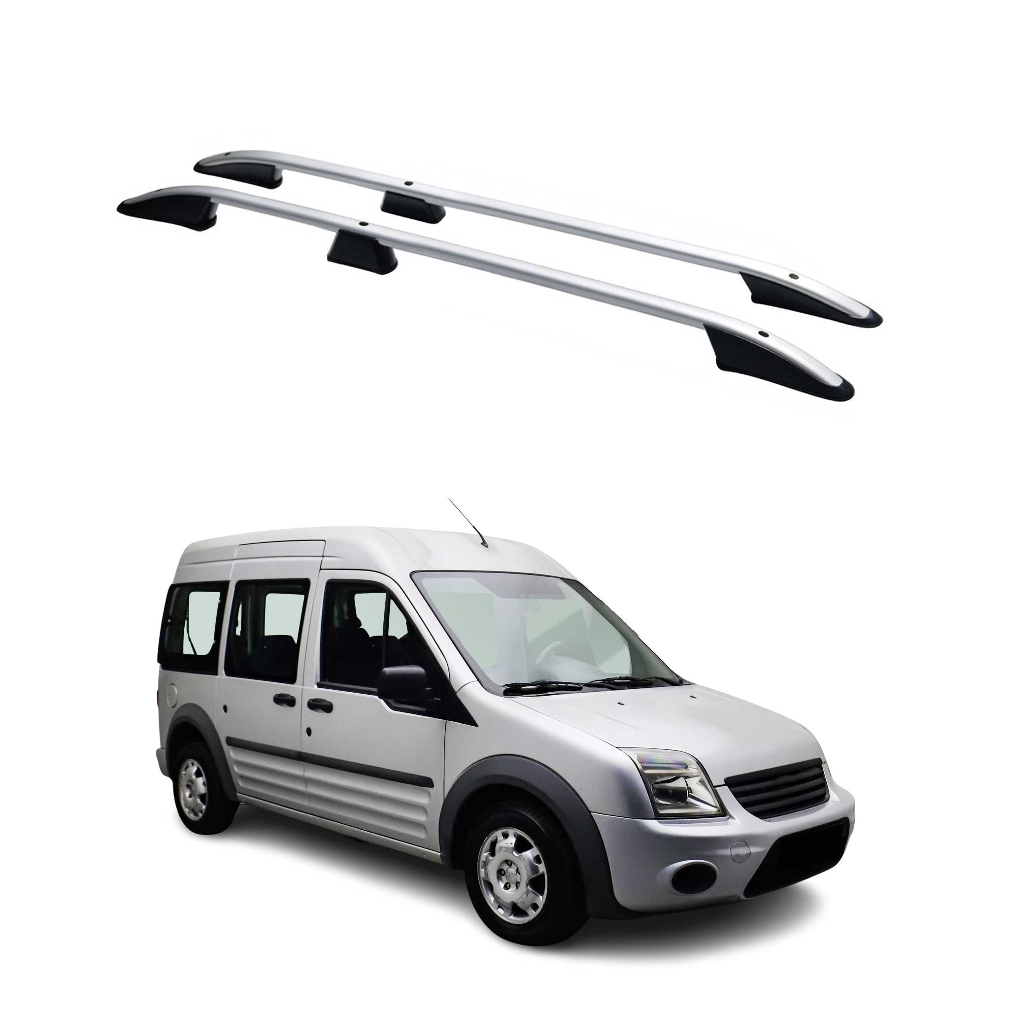 Dachreling Dachgepäckträger für Ford Connect 2002-2013 L2 Langer Alu Silber 2x