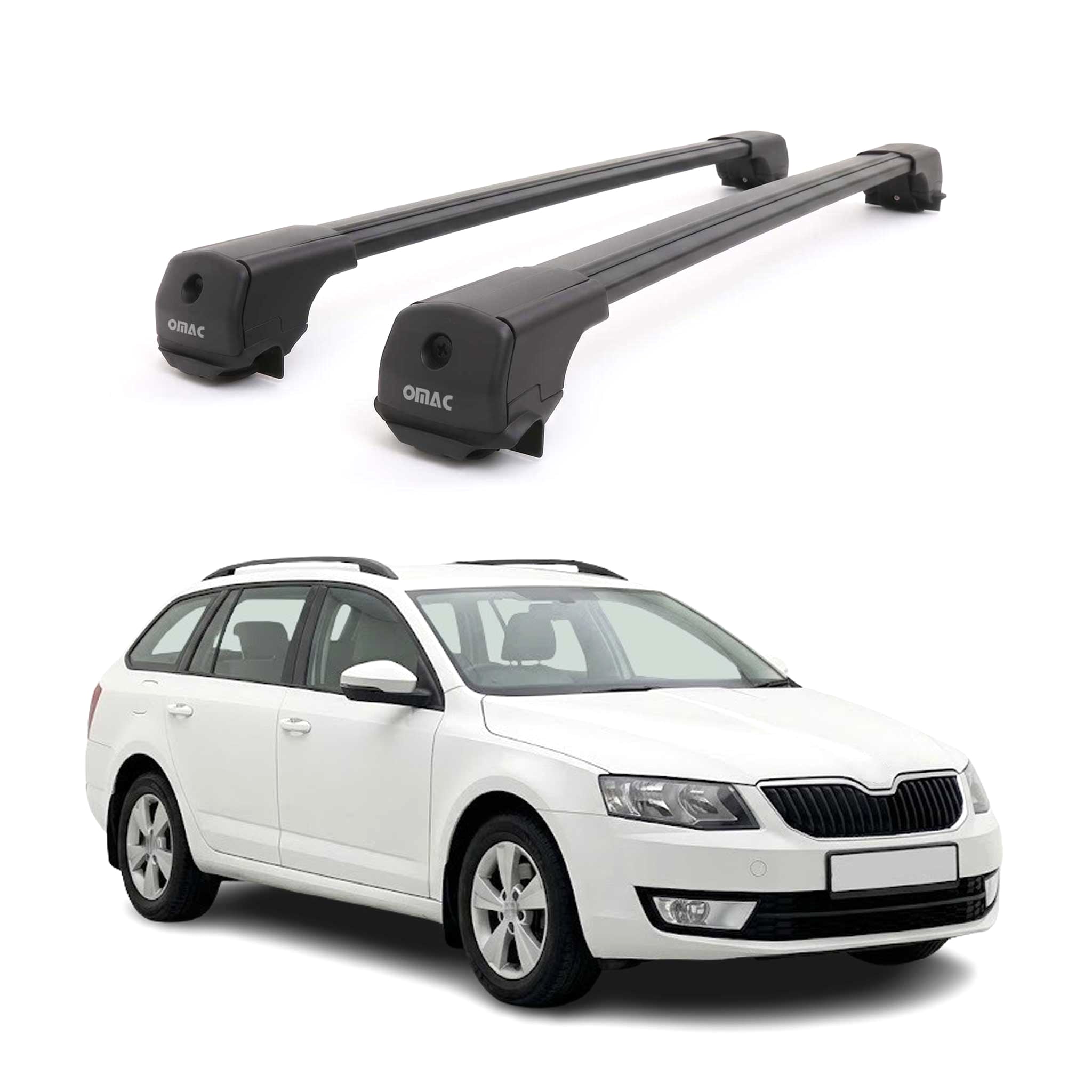Dachträger für Skoda Octavia III Kombi 2013-2019 Aluminium 75kg Schwarz 2tlg