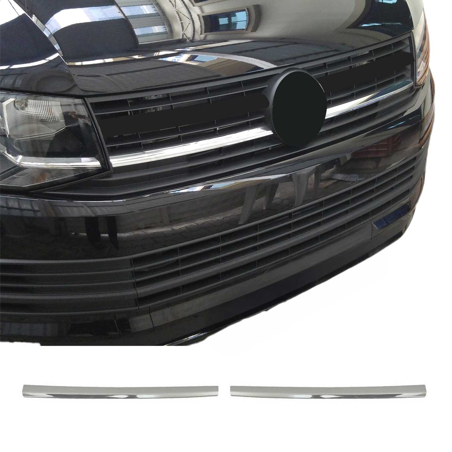 Kühlergrill Leisten für VW T6 Transporter Caravelle 2015-2019 Highline Chrom 2x