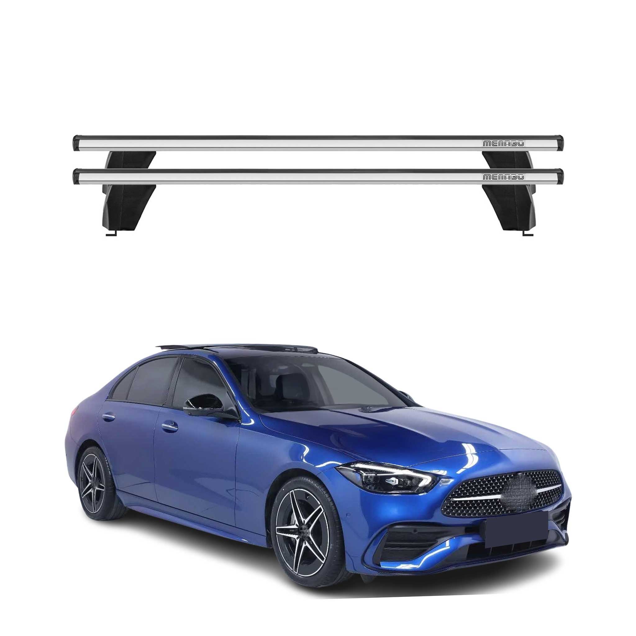 Menabo Dachträger für Mercedes C Klasse W206 Limo 2021-2025 75kg Alu Silber 2x