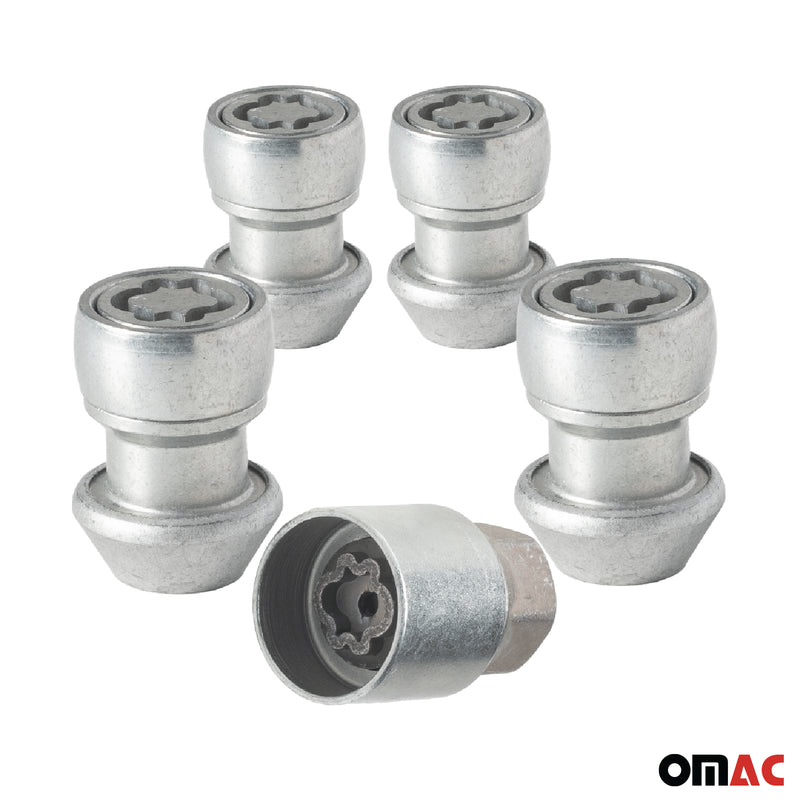 Radschloss Satz für Ford Tourneo Custom/ Transit Custom ab 2023 Silber M14X1.5