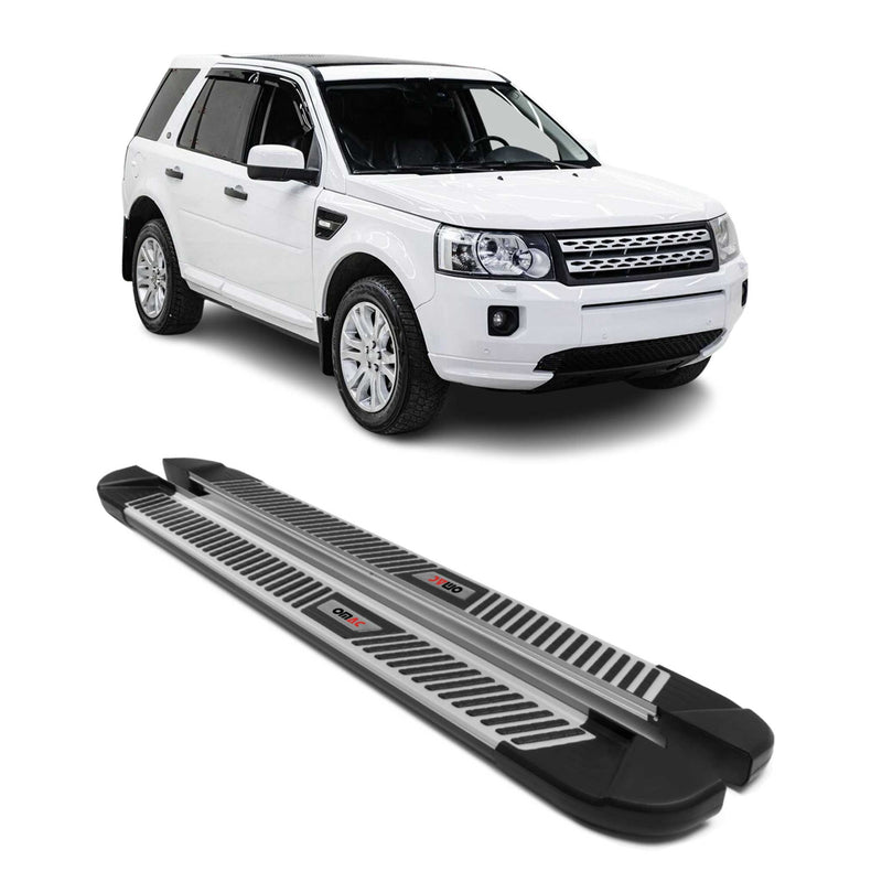 Trittbretter Seitenbretter für Land Rover Freelander 2 2006-2014 Alu Schwarz