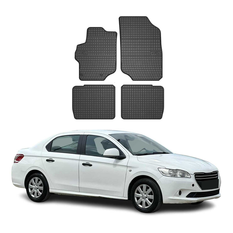 OMAC Gummi Fußmatten für Peugeot 301 2012-2019 Automatten Gummi TPE Schwarz 4tlg