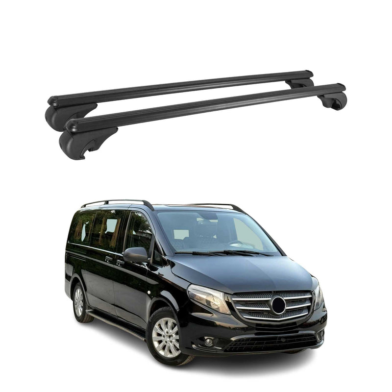 Dachträger Grundtäger für Mercedes Vito W447 2014-2025 75kg Alu Schwarz 2tlg