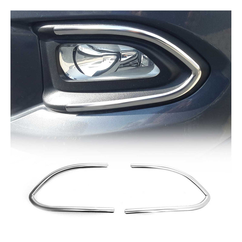 Nebelscheinwerfer Rahmen Umrandung für Fiat 500X 2014-2024 Edelstahl Silber 2tlg