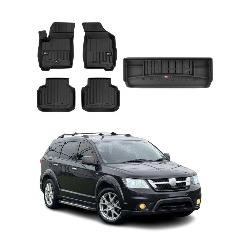 OMAC Fußmatten & Kofferraumwanne Set für Fiat Freemont 2011-2015 Gummi TPE 5x