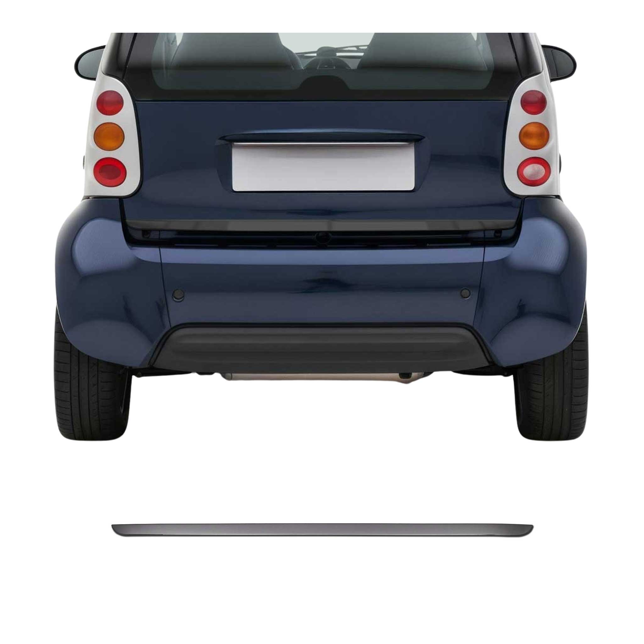 Kofferraumleiste Heckleiste für Smart ForTwo 451 2007-2015 Edelstahl Dunkel