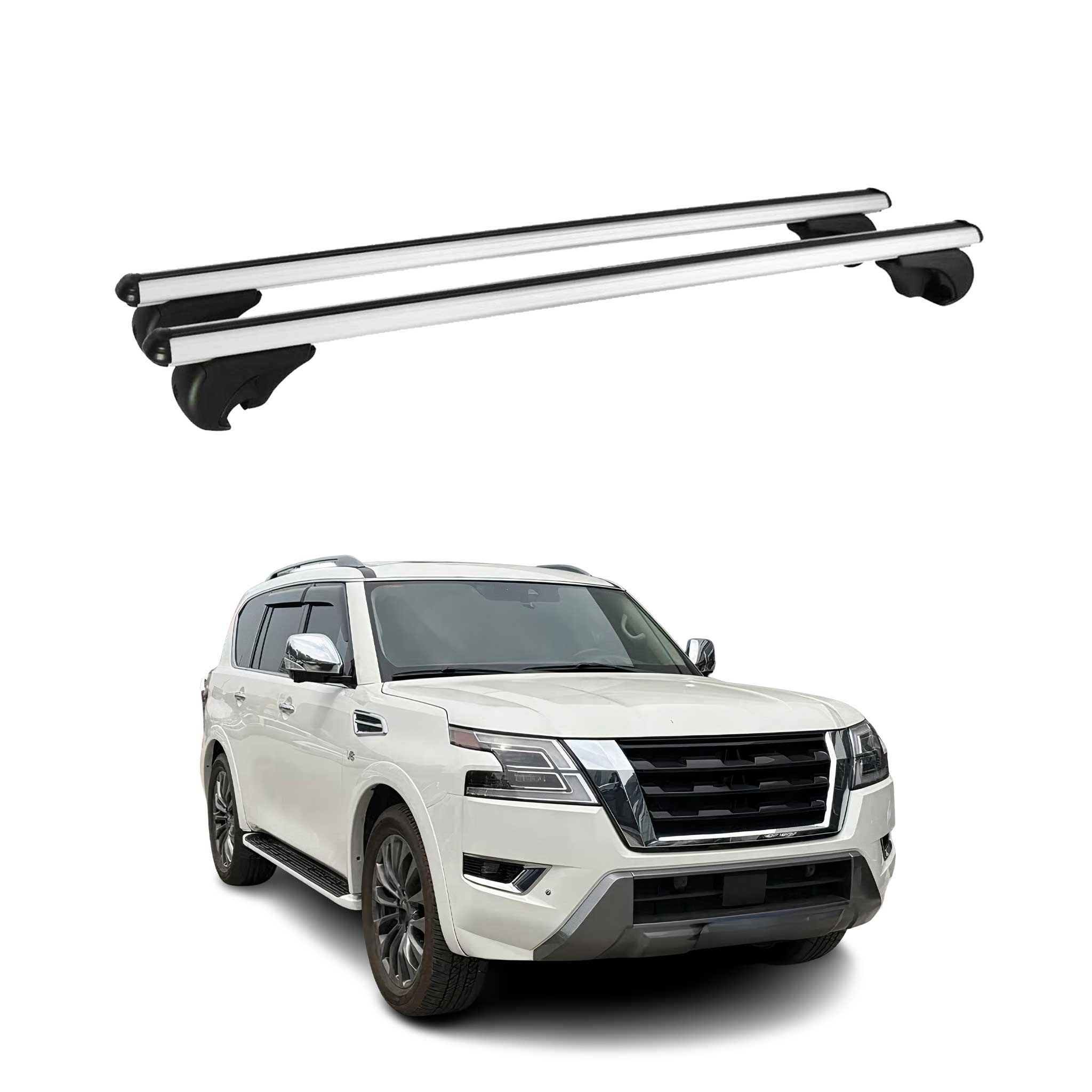 Dachträger Grundtäger für Nissan Patrol 2010-2024 75kg Aluminium Silber 2 tlg