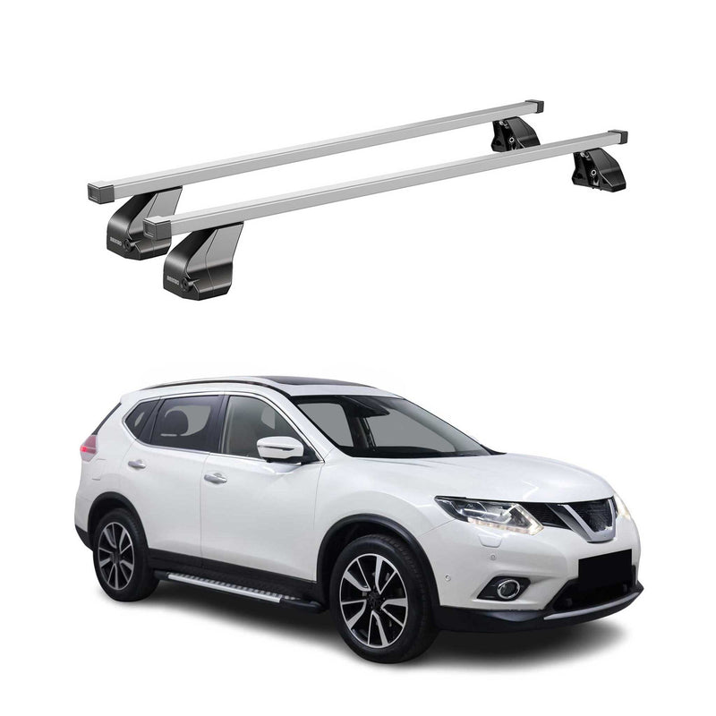 Menabo Dachträger für Nissan X-Trail T32 2014-2017 Pre-FL 75kg Stahl Silber 2x