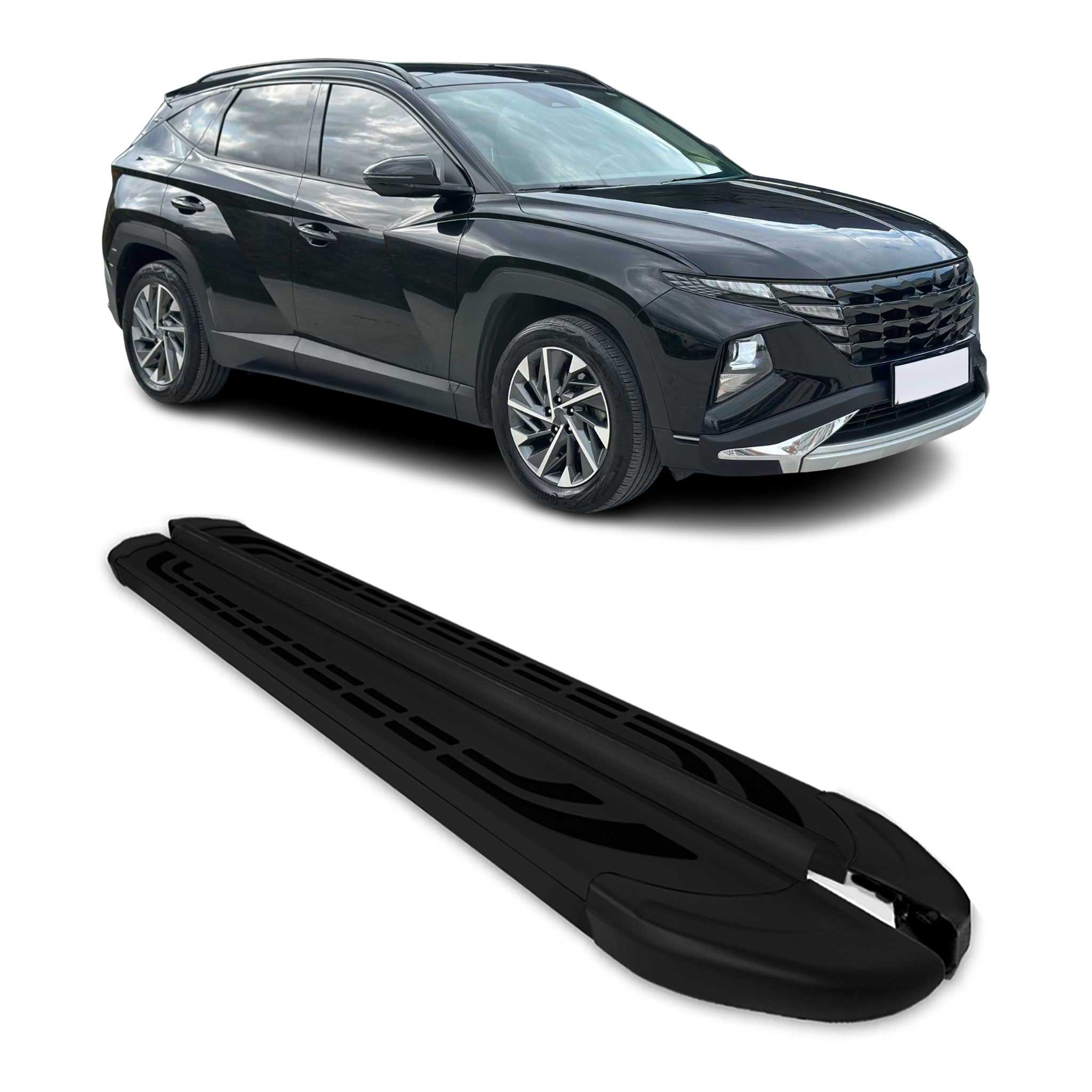 Trittbretter Schweller Seitenbretter für Hyundai Tucson 2022-2026 Alu Schwarz