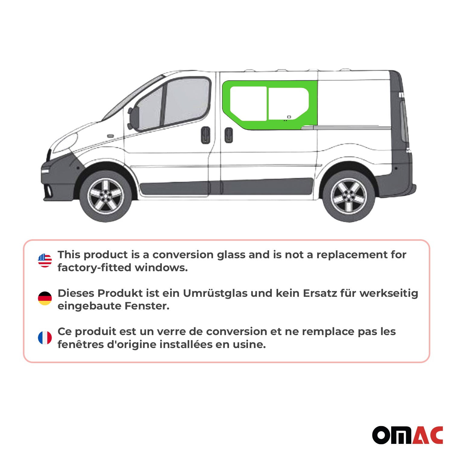 Seitenfenster Schiebefenster Auto für Renault Trafic 2001-2014 Links L1 L2