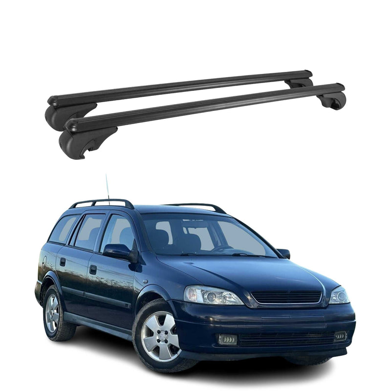 Dachträger für Opel Astra G Caravan 1998-2004 Gepäckträger Aluminium Schwarz 2x