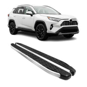 Trittbretter Seitenschweller für Toyota RAV4 V 2019-2025 Hybrid Schwarz Alu 2x