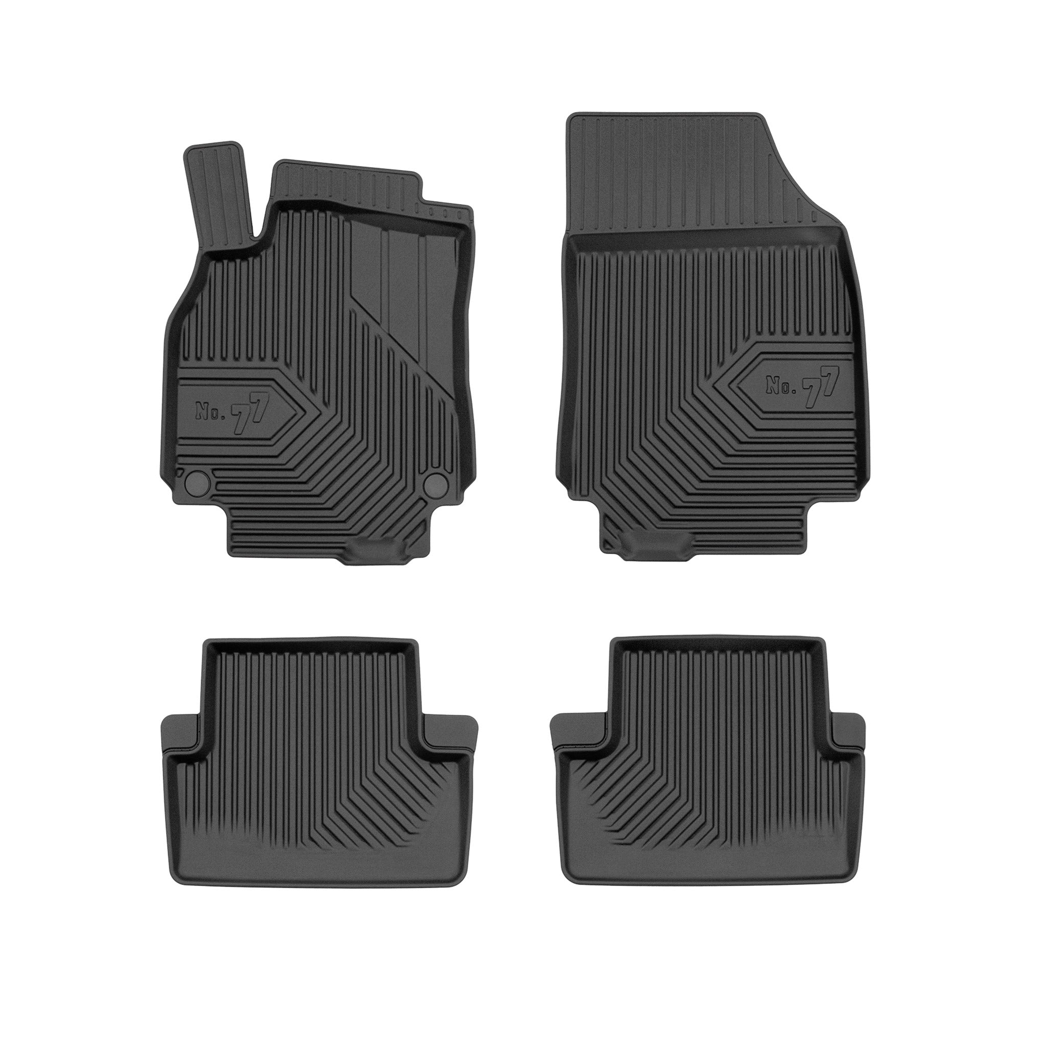Fußmatten Gummimatten No.77 für Renault Fluence 2009-2016 TPE Schwarz 4 Teile