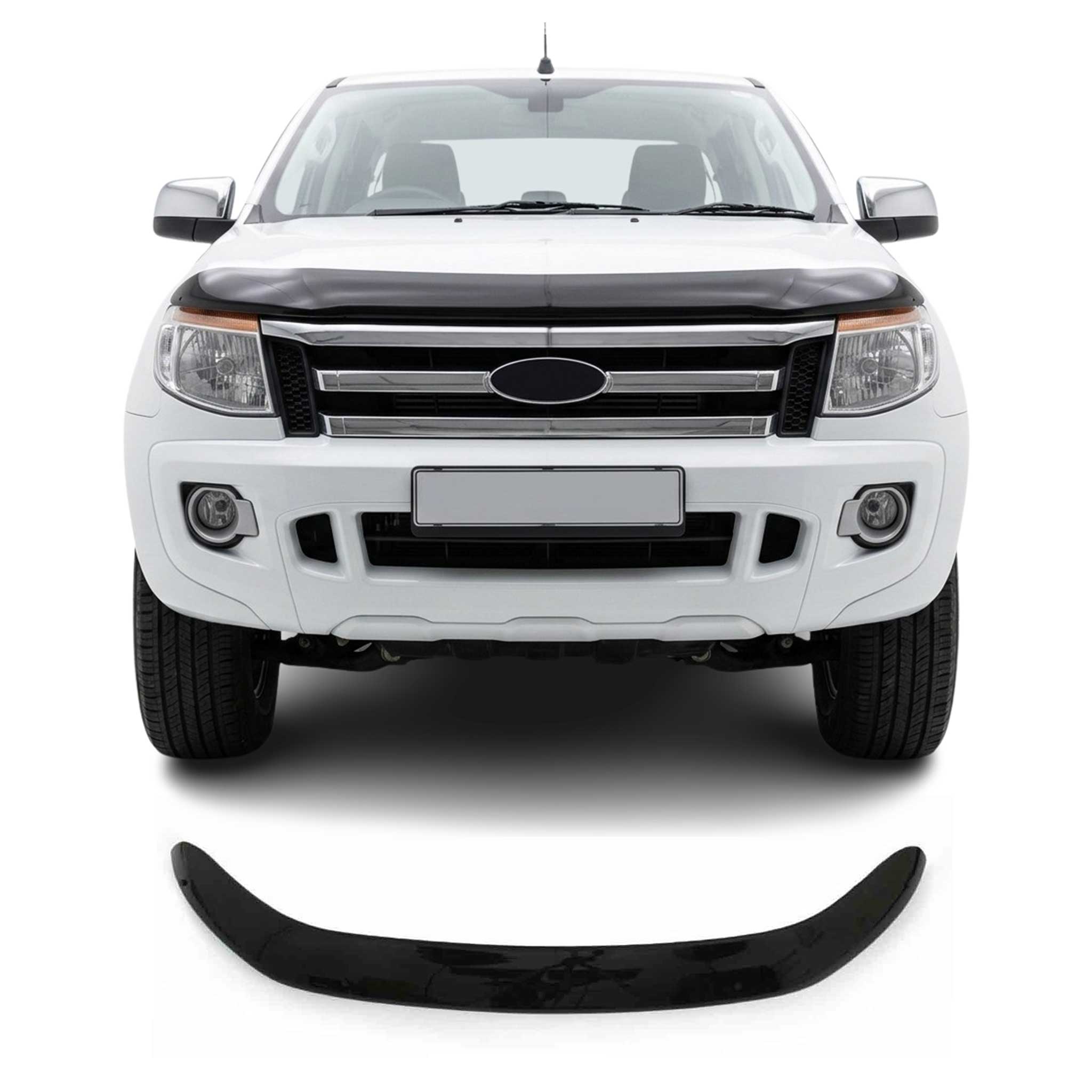 Motorhaube Deflektor Insekten Steinschlagschutz für Ford Ranger 2012-2015 Dunkel