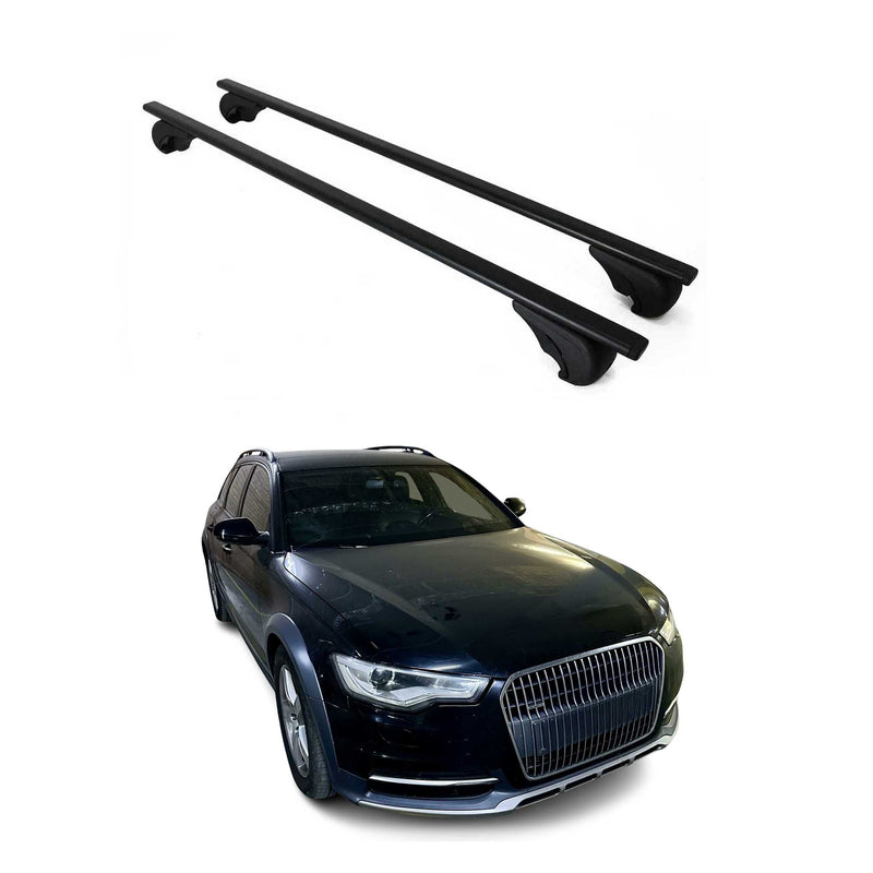 Dachträger Grundtäger für Audi A6 C7 Allroad 2012-2018 75kg Metall Schwarz 2 tlg