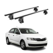 Stahl Dachträger für Skoda Rapid 2012-2019 TÜV Abschließbar 75 kg 2tlg Schwarz