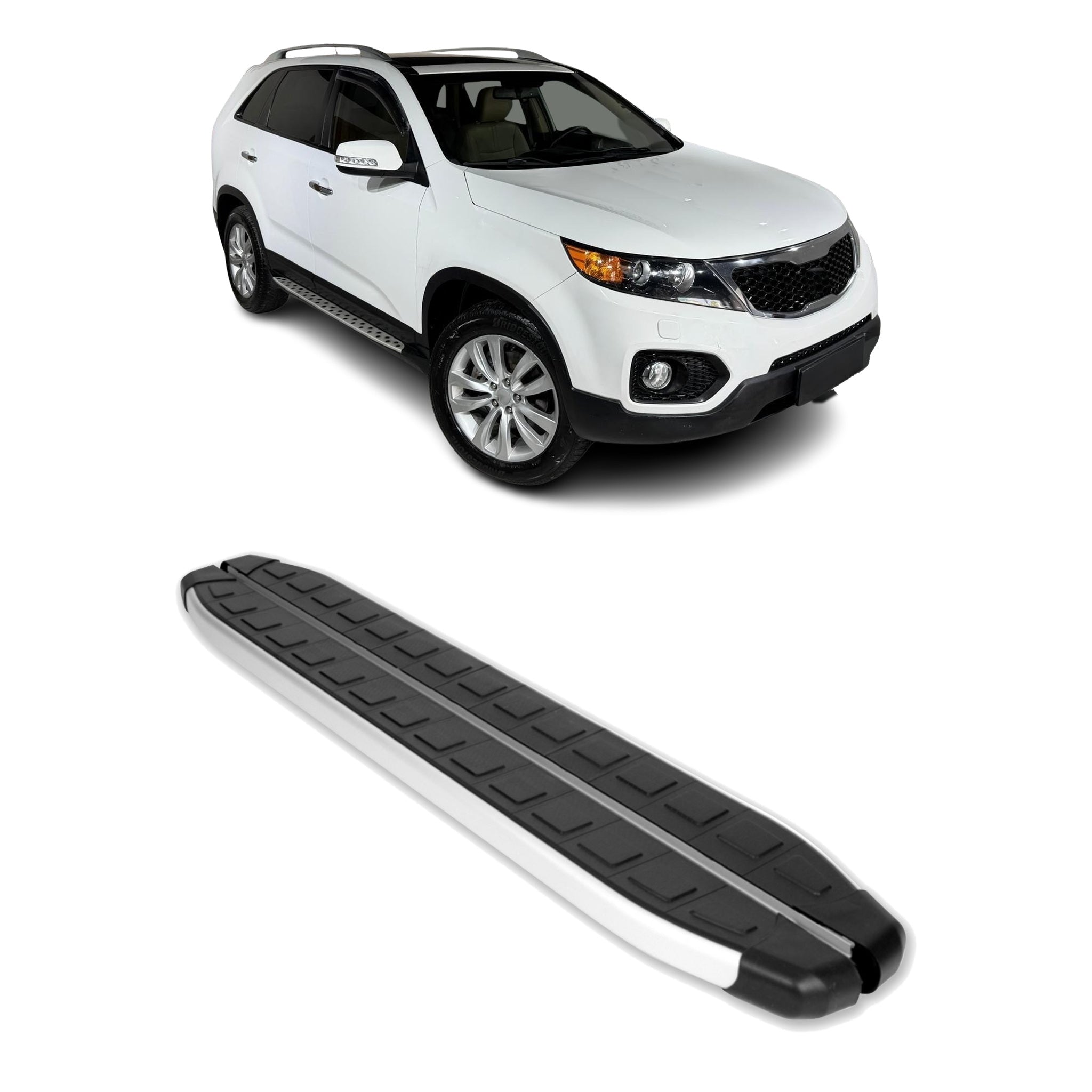 Seitenbretter Trittbretter für Kia Sorento II 2010-2014 Aluminium Schwarz