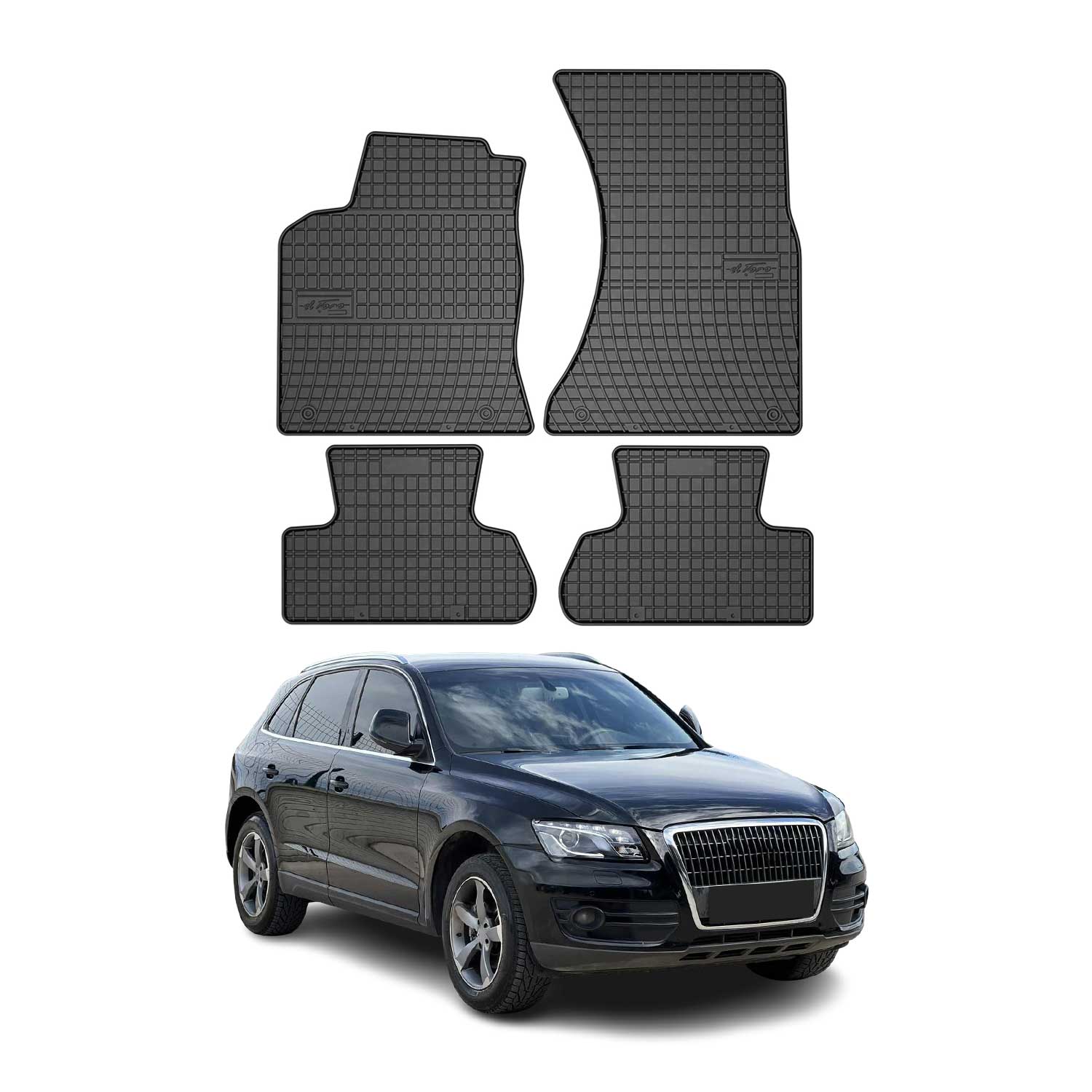 OMAC Gummi Fußmatten für Audi Q5 2008-2017 Automatten Gummi Schwarz 4tlg