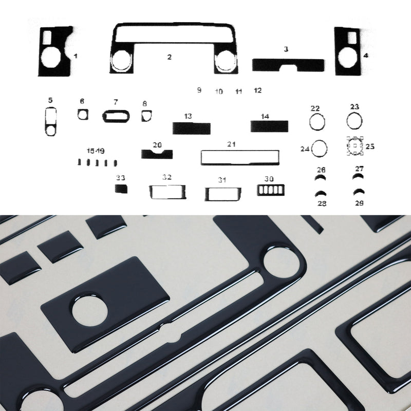 Innenraum Dekor Cockpit für Opel Movano 2002-2010 Piano Schwarz Optik 33tlg