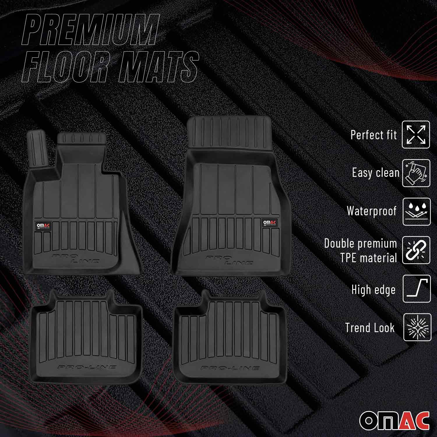 OMAC Gummi Fußmatten für BMW 6er Gran Turismo G32 2017-2023 Premium Schwarz
