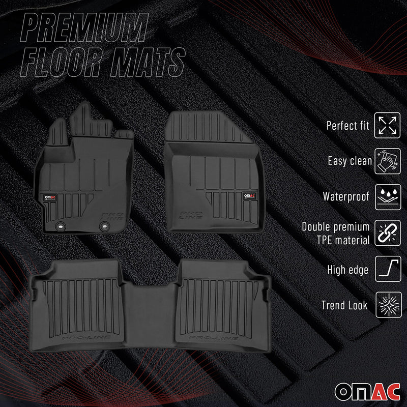 OMAC Gummi Fußmatten für Toyota Prius 2010-2015 Premium TPE Automatten 3tlg