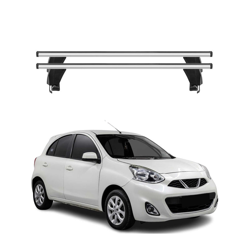 Menabo Dachträger für Nissan New Micra 2016-2020 Pre-FL 50kg Alu Silber 2x